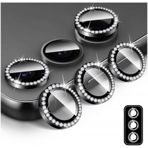 Protecteur D'objectif D'appareil Photo Diamant pour Samsung Galaxy S25, Protecteur de Couvercle de Cam&iquest;&iquest;ra en Verre Tremp&iquest;&iquest;, Anneau M&iquest;&iquest;tallique en Aluminium Individuel Bling - Neuf