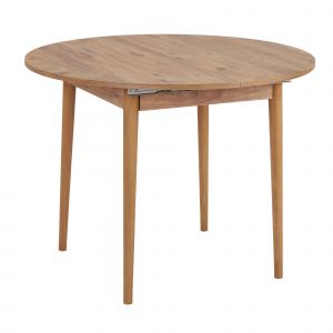 Table &agrave; manger extensible en bois "Viona" 100 x 100 x 75 cm - Pin atlantique - Neuf