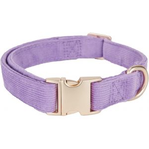 Eryi-Collier Pour Chien Ultra Doux En Velours Côtelé Naturel Fabriqué Pour Les Grands Chiens À Peau Sensible, Lilas - Neuf