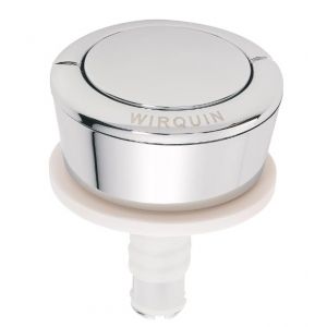Wirquin 10724090 Bouton chasse d'eau wc simple chasse pour m&eacute;canisme Wirquin MP MD, chrom&eacute; - Neuf