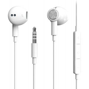 MEVRONISSHOP-couteurs Intra-Auriculaires &agrave; Isolation phonique avec Microphone pour iPhone, iPod, iPad, MP3, Huawei, Samsung, &eacute;couteurs l&eacute;gers avec contr&ocirc;le du Volume et Prise Jack 3,5 mm - Neuf