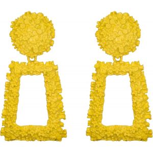 Kal-Boucles D'oreilles Femme Argent G&eacute;om&eacute;trique Rectangulaire Carr&eacute; Et Rond Petite Fleur Pour Fille Clair Ton D'argent - Neuf