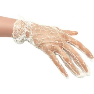 Gants En Dentelle Beiges Pour Femme, 1 Paire De Gants De Mariage Vintage, Longueur Poignet, Gants De Mariée En Dentelle, Gants Courts D'été, Pour Robes De Bal - Neuf