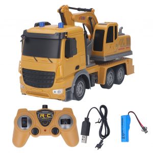 Excavatrice Telecommandee 2,4 Ghz Pour Garcons, Jouet De Simulation Pour Chantier - Neuf