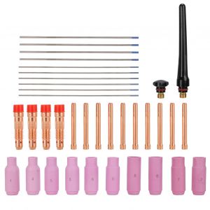 XYONG Kit d'accessoires pour chalumeau de soudage, 36 pieces, alliage cuivre-ceramique-tungstene pour series WP 17, 18 et 26 - Neuf