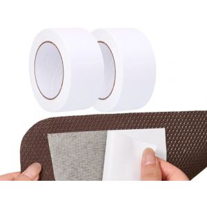 Ruban Adh&eacute;sif Double Face Pour Tapis &iquest; Adh&eacute;sif Puissant (2 Rouleaux) Pour Un Positionnement S&ucirc;r Du Sol Et Des Tapis - Neuf