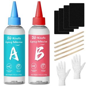 MEVRONISSHOP-30 Minutes Colle Epoxy 8.8oz, Colle Epoxy bi-Composant T&eacute;nacit&eacute; Durable, Transparent Colle bi Composant Adapt&eacute; au M&eacute;tal, au Bois, au Plastique, au Verre et &agrave; la C&eacute;ramique - Neuf