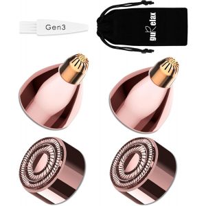 T&ecirc;tes De Rechange Pour &Eacute;pilateur Facial Impeccable Gen 3 Pro, Lames De Rechange Indolores Pour Le Visage Et Les Sourcils, Or 18 Carats, Vu &Agrave; La T&eacute;l&eacute;vision, Avec Sac En Flanelle (2 + 2) - Neuf