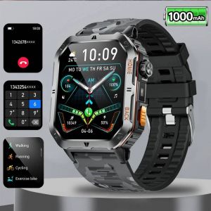2025 nouveau robuste militaire GPS montre intelligente hommes pour Xiaomi Bluetooth appel surveillance de la sant&eacute; AI voix sport &eacute;tanche montres intelligentes Camouflage LED 1000mAh - Neuf