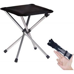 Tabouret De Camping, Petite Chaise Pliante, Tabouret De Randonnée Compact Et Léger En Acier Inoxydable De 13,8 Pouces Avec Sac De Transport - Neuf