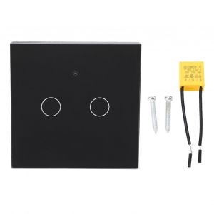 XYONG Interrupteur a distance 2 voies Wi-Fi AC 80-260 V 10 A, commande tactile, relais temporise - Neuf