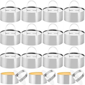 Chenquansarl-Lotde15anneauxdessertetanneauxalimentairesanneauxdessertde8cmdediamtrerutilisablesenacierinoxydableconvientpourdessertsptisseriesgteauxbricolage - Neuf