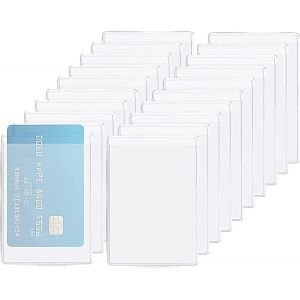 Lot de 20 Titulaire de la Carte Manches protectrices, Porte-Cartes de cr&eacute;dit Transparent &Eacute;tui de Protection en Plastique pour Carte d'identit&eacute; pour Carte d'assurance Carte de d&eacute;bit permis de Conduire - Neuf