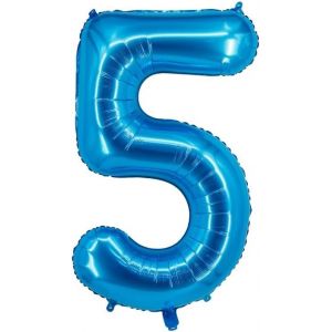 SJZG-Lot De 5 Ballons G&eacute;ants En Forme De Chiffre Pour D&eacute;coration De F&ecirc;te D'Anniversaire, F&ecirc;te Pr&eacute;natale, Anniversaire De Mariage - 101,6 Cm - Bleu - Neuf