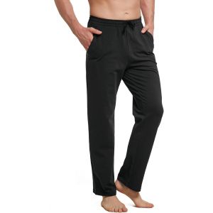 Ulteronixshop-Baleaf Pantalon De Surv&ecirc;tement D&eacute;contract&eacute; En Coton Pour Homme, Pantalon De Yoga, Pantalon De Surv&ecirc;tement &Agrave; Jambe Droite Avec Poches - Neuf