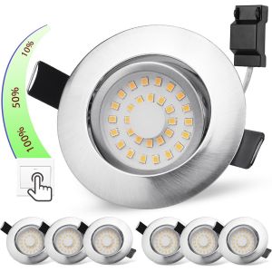 Subzonal-Spot Encastrable Led 5w Extra Plat Dimmable 68mm R&eacute;glable 45&deg; Blanc Neutre 4000k, 220v &Eacute;clairage Encastr&eacute; 500lm Pour Salon Cuisine, Lot De 6 - Neuf