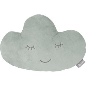 Eryi-Coussin Décoratif Pour Chambre D'enfant En Forme De Nuage Style - 32 X 19 Cm - Oreiller Bébé En Peluche - Visage Souriant Brodé - Vert Givré - Neuf