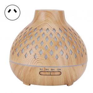 400ml Diffuseur d'air à grain de bois clair Humidificateur d'arôme électrique avec lampe de nuit ambiante 100240VAU Plug - Neuf
