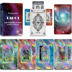 Smoostart Tarot Holographique Pour Débutants Avec Des Significations, Avec Guide, Mots-Clés, Élément, Planète, Zodiaque, Chakra, Oui Ou Non, Tonalité Musicale, Numérologie (Version Anglaise)[Z1400] - Neuf