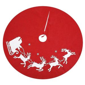 D&eacute;corations de No&euml;l - Jupe de sapin imprim&eacute;e en lin - Accessoires d&eacute;coratifs 120 cm - Neuf