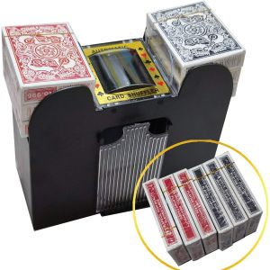 M&eacute;langeurs de Cartes automatiques &agrave; 6 Jeux ? M&eacute;langeur &eacute;lectrique &agrave; Piles ? Id&eacute;al pour la Maison et Le Tournoi pour UNO, Blackjack, Texas Holem, Hand Foot Canasta - Neuf