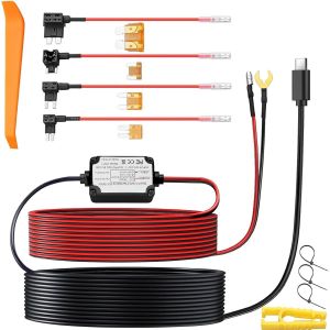 USB 12V-24V 5V Type C Dashcam Wiring Kit for Dash Cam with Mini and Micro USB Adapter 4 Types of Mini/LP Fuses ACS ATO Micro2 etc. - Neuf