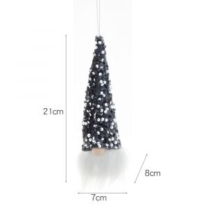 1 pendentif de Noël gris phosphorescent avec veilleuse scintillante, petit pendentif lumineux nain - Neuf