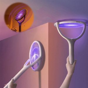 Raquette Electrique Insectes, 3500V Raquette Moustique Electrique Rechargeable Avec Rallonge Télescopique, 6 En 1 Raquette Anti Moustique Electrique Tapetteà Mouche Pour Moustique Abeille Mites - Neuf