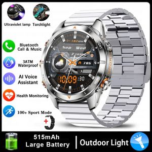 Pour Huawei Montre Intelligente Militaire Robuste Hommes Amoled Hd &Eacute;cran 515 Mah Batterie &Eacute;tanche Montre De Natation Bt Appel Sport Smartwatch.Silver Bamboo Steel. - Neuf