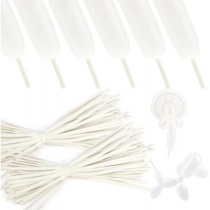 MEVRONISSHOP-Ballons Blanc Nacr&eacute; 100 Pcs - Anniversaire, Mariage, Bapt&ecirc;me, Animaux, Long, Sculpture, &Agrave; Modeler, Magiques - Gonflables - Neuf