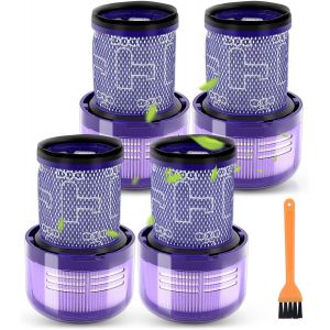 4 Pièces) Filtres Hepa Pour Aspirateur Dyson V12, Filtre Pour Dyson V12 Detect Slim Vacuums, V12 Detect Slim, V12 Detect Slim Extra, V12 Detect Slim Absolute, Remplacer No. 971517-[SSE7114765] - Neuf