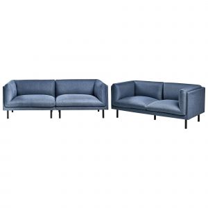 Ensemble De Salon Vorgod Tissu Bleu Foncé 5 Places - Neuf