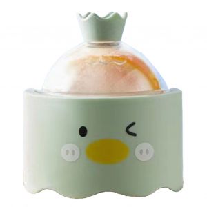 Hjlian Moule A Glacons Rond En Silicone A Demoulage Facile, Anti-Fuite, Avec Couvercle, Forme De Dessin Anime, Vert - Neuf