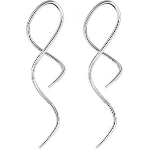 Kal-1 Paire De Boucles D'oreilles Torsad&eacute;es En Spirale Pour Piercing Corporel, Bijoux En Acier Inoxydable, Boucles D'oreilles Pendantes Coniques Torsad&eacute;es 10 &Agrave; 16 G - Neuf