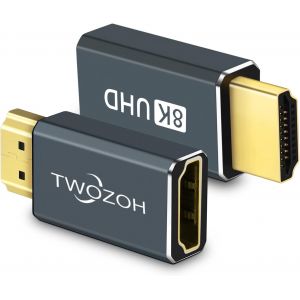 KALANKA-Adaptateur d'extension HDMI 8K (Lot de 2), HDMI 2.1 m&acirc;le vers femelle 8K@60Hz, 4@120Hz, 2K@240Hz(2 Pi&egrave;ces) - Neuf