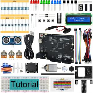 Super Starter Kit with Board V5 Rev4 Mini (Compatible with Arduino IDE),Arm Cortex-M4 Microcontroller,305-Page Detailed Tutorial,172 Items,60 Projects - Neuf