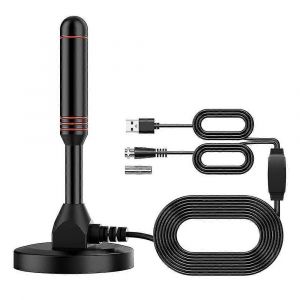 Antenne numérique HDTV - Comprend une base magnétique et un câble coaxial - Antenne TV Antenne TV terrestre - Intérieur ou extérieur - Neuf
