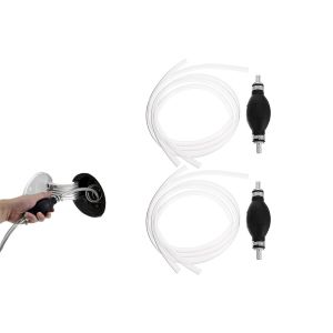 Lot de 2 pompes de transfert de liquide manuelles avec tuyaux pour eau, huile, diesel et k&eacute;ros&egrave;ne - Neuf
