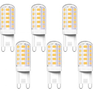 Ampoule G9 Led 4W Blanc Neutre 4000K, 400Lm, &Eacute;quivalent Halog&egrave;ne G9 40W 33W, 360 Degr&eacute;s, Ac 220-240V, Led Lampe Neutre Pour Lumi&egrave;re Miroir, Lampe De Table, Non-Dimmable, Lot De 6 - Neuf