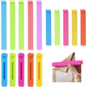 Mevronisshop-15 Pcs Fermeture Sachet Alimentaire, 7/11/14.5cm Plusieurs Couleurs Pince Sachet Alimentaire, Clip Fermeture Cuisine R&eacute;utilisable Plastique Pour Emballage Cuisine Bonbons Snack - Neuf