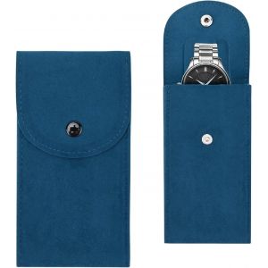 Kal-2pcs Pochette De Montre, Sac De Rangement De Montre En Flanelle Portable Pochette De Voyage De Montre Pochette De Rangement De Montre Pour Hommes Et Femmes - Neuf