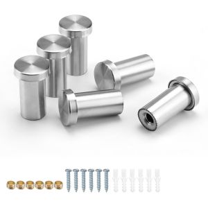 Patère Murale en Acier Inoxydable,6 Pièces,Argent,Moderne et Minimaliste,Stable et Ferme,Facile à Installer,Pour les Chambres,Salles de Bains et Salons - Neuf