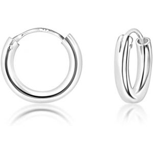 Kal-® Boucle D'oreille Argent - Creoles - Boucles D'oreilles Femme Creole - Anneau Oreille Homme - Creole Homme - Bijoux Creole - Créoles Argent 925 - Épaisseur 2 Mm - Diamètre 10 À 80 Mm - Neuf