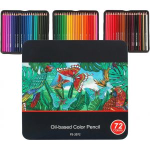 Eryi-Lot De 72 Crayons Aquarellables Aquarellables - Crayons D'artiste Colorés Avec Boîte - 72 Crayons Pour Dessin, Croquis, Peinture, Livre De Coloriage - Neuf