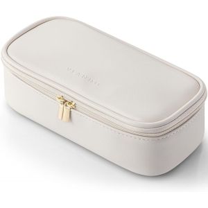 Petite de maquillage de voyage pour femmesac cosm&eacute;tique portablede maquillage multifonctionnelleen cuir imperm&eacute;ableCaf&eacute; au lait.de maquillage - Neuf