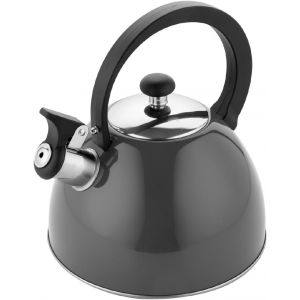 - Bouilloire Inox (2,5 L) I Bouilloire Sifflante Brillo I Poign&eacute;e R&eacute;sistante &Agrave; La Chaleur I Bouilloire Non Electrique I Bouilloire Induction, Gaz I Pour Th&eacute; Et Caf&eacute; I Couleur: Gris - Neuf