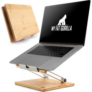Bambou Support Ordinateur Portable-Support Pc Portable-Support Pc-Laptop Stand-Support Ordinateur-Rehausseur Ordinateur Portable-Support Macbook-Accessoires Bureau - Neuf