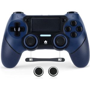 Manette Sans Fil Compatible Avec Ps4/Pro/Slim, Bluetooth Gamepad Avec Vibration, Capteur 6 Axes, Pavé Tactile, Prise Casque,Turbo,1000mah Batterie, Gamer Manette Compatible Pour Ps4 - Neuf