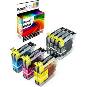 ASFASFq-Koala 10-Pack Compatible Cartouche d¿Encre pour Brother LC985 LC980 LC1100 pour Brother DCP-145C DCP-195C DCP-165C MFC-250C MFC-490CW MFC-5490CN MFC-5890CN MFC-6490CW, 4 Noir 2 Cyan 2 Magenta - Neuf