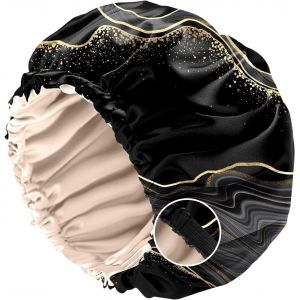 Bonnet Satin Cheveux Nuit, &Agrave; Double Couche R&eacute;glable Et Bandes &Eacute;lastiques Int&eacute;gr&eacute;es,Ce Bonnet Satin Combine Un Design Mignon Pour Femmes Et Filles (O11-Motif Vache L&eacute;opard) - Neuf